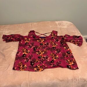 Flowy Magenta Floral Blouse